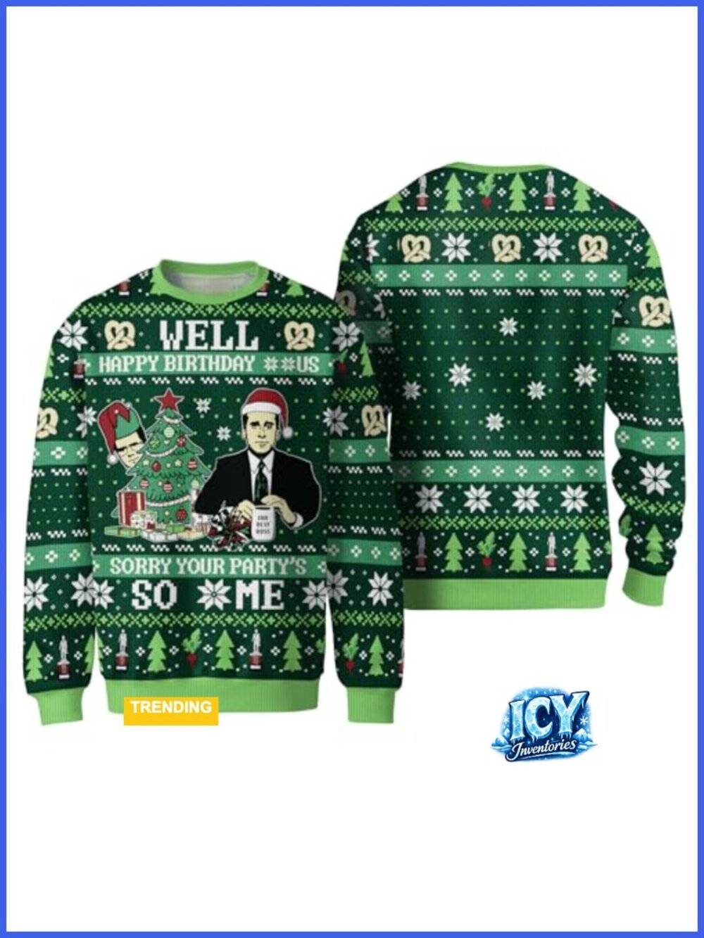 Ugly Christmas Sweater - Well Happy Birthday Jesus Knitted Xmas Pullover